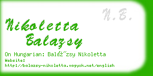 nikoletta balazsy business card